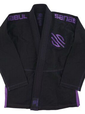 Sanabul Essential Gi Top Jiu Jitsu BJJ Black Purple 350GSM Weave Women's Size 3
